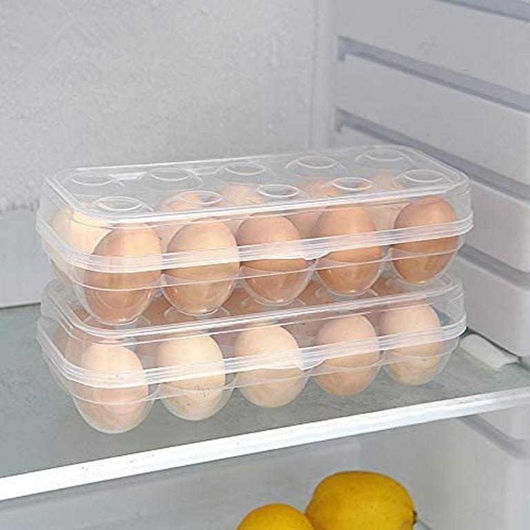 Portable Plastic Refrigerator Egg Container 10 Section Standard Size Egg Holder Fridge Tray