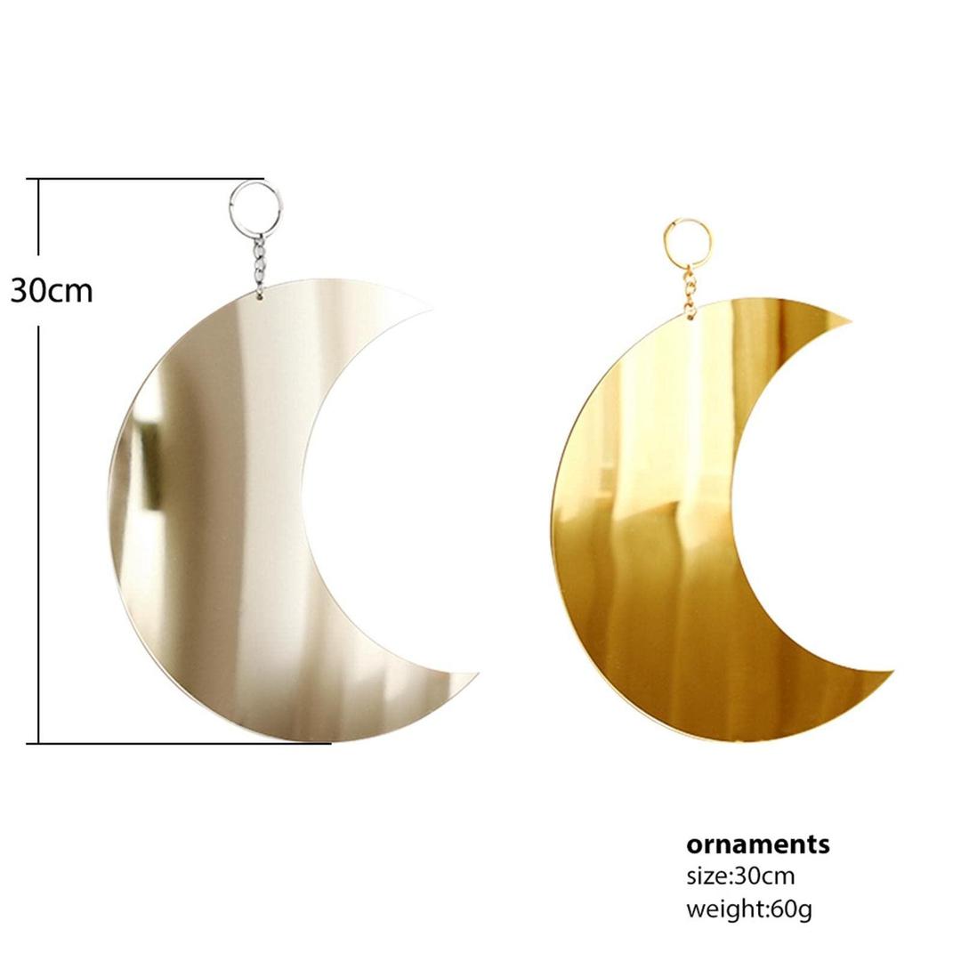 2 Pcs 12-Inch Acrylic Moon Wall Hanging