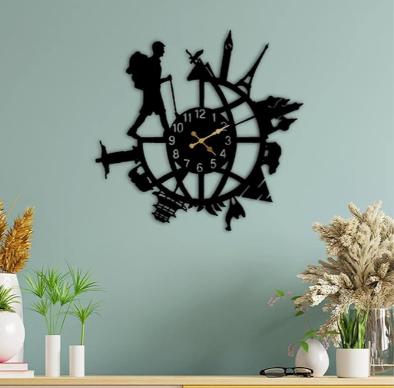 Man's Backpacking Traveler Clock