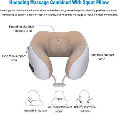 Rechargeable U Shaped Electric Travel Neck Massage Pillow