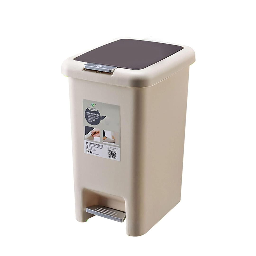 15L Kitchen Trash Can with Lid, Drawer, and Pulleys - Wet & Dry Sorting Bin