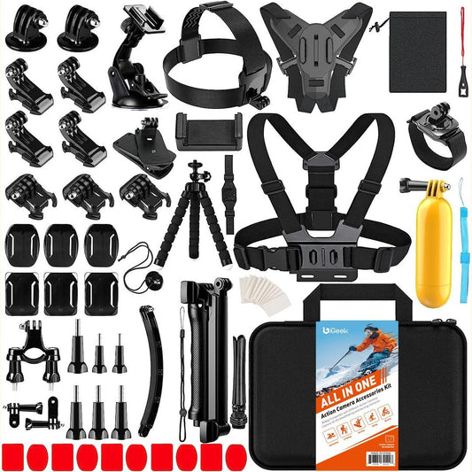 65 Pcs iGeek Action Camera Accessories Kit For GoPro HERO13 Insta360 DJI Osmo, 22081202