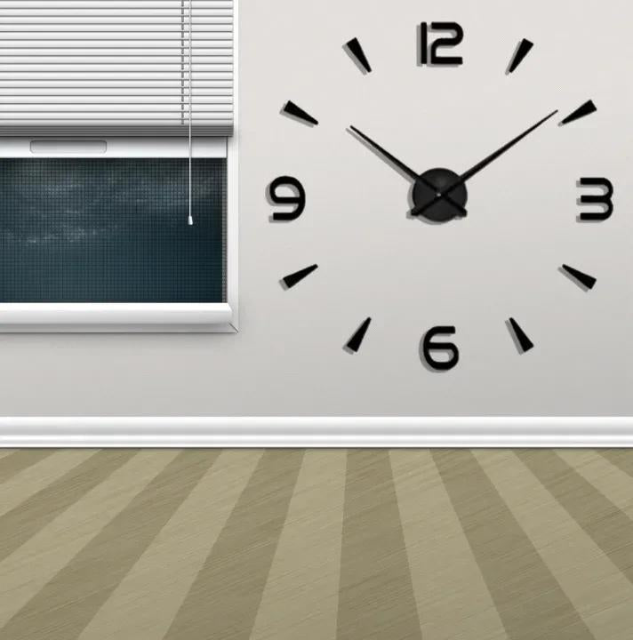 DIY 3D Large Frameless Wall Clock Stickers