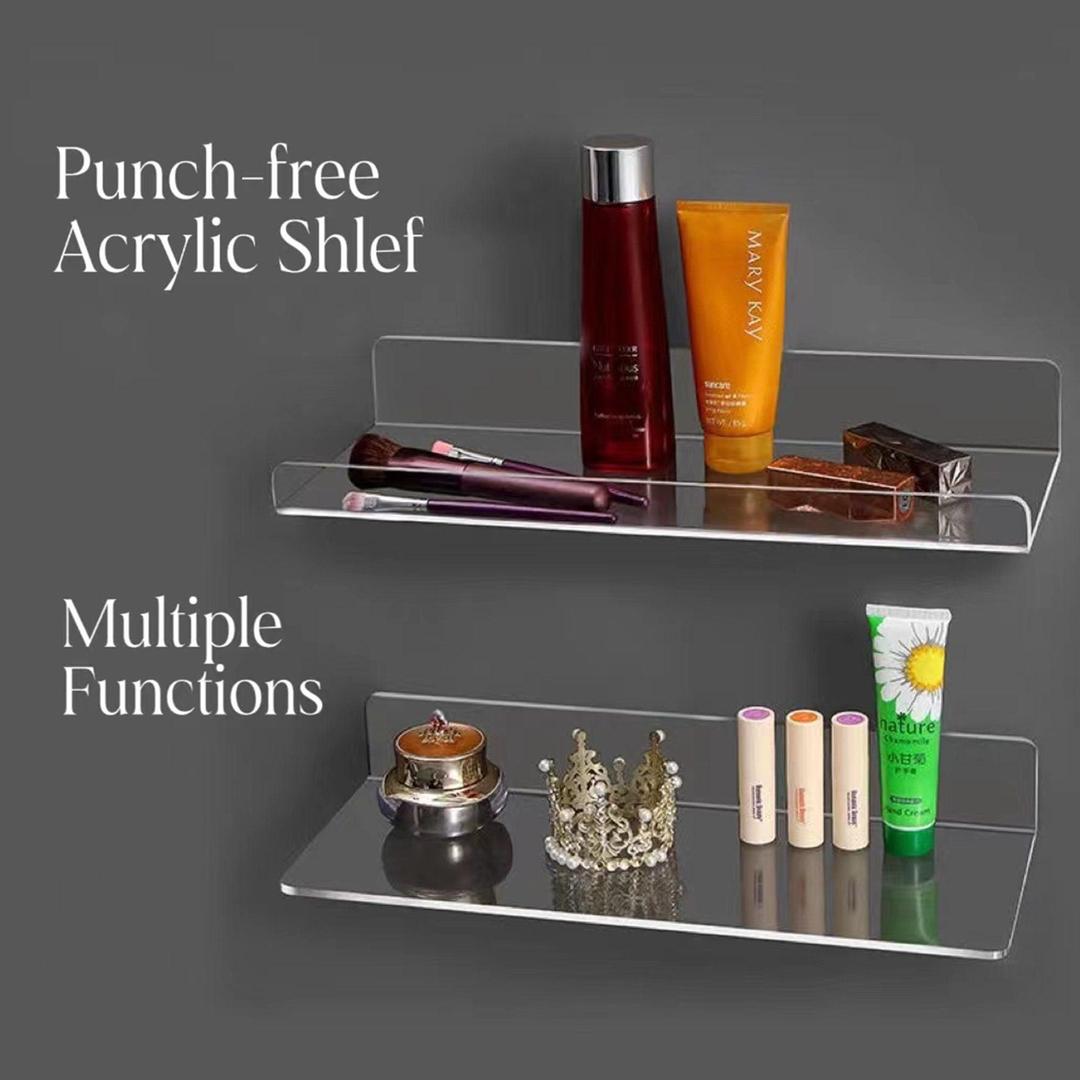 Acrylic Shelves & Holders - Versatile Wall-Mounted Kitchen, Bathroom, and Bookshelf Organizer