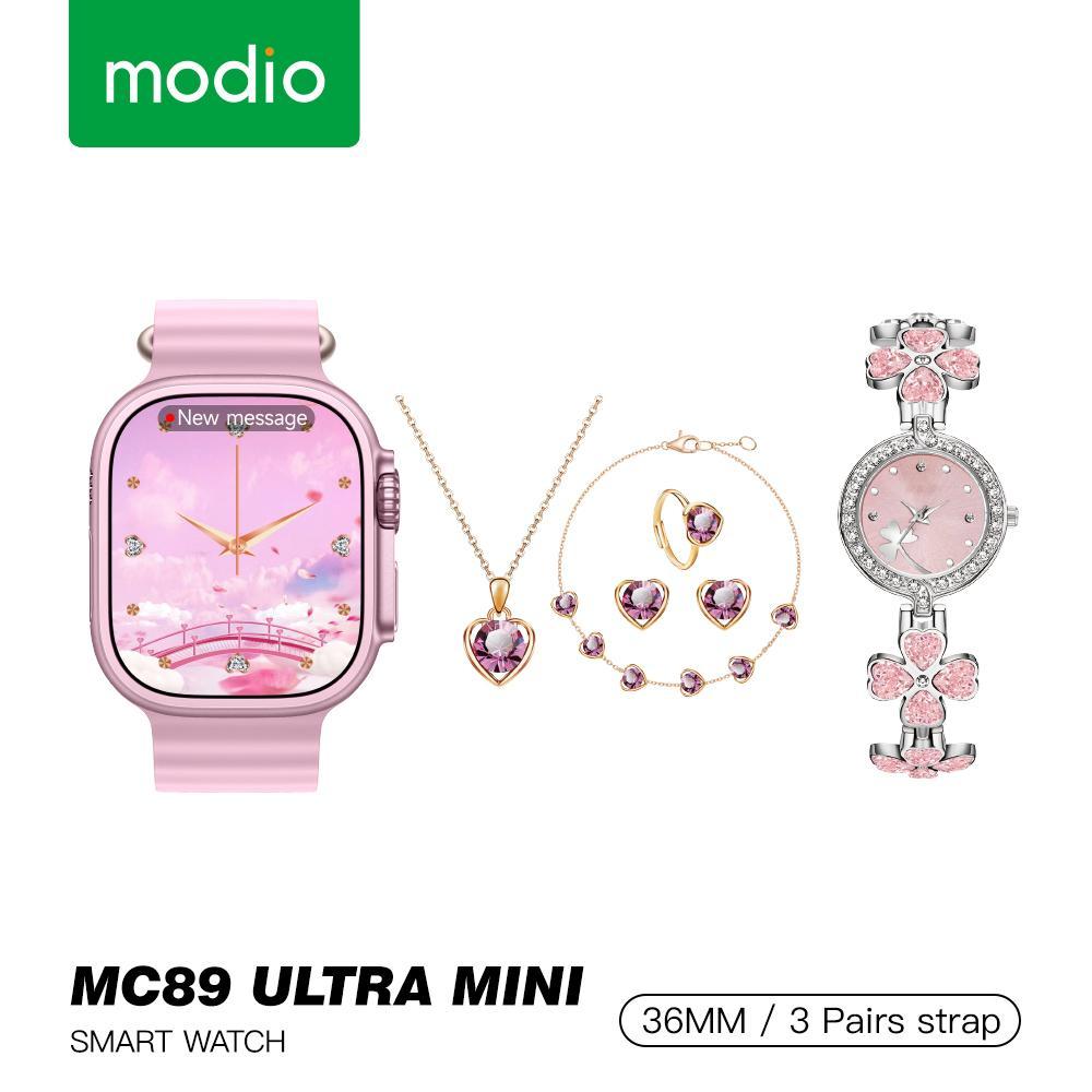 Modio MC89 Ultra Mini Smartwatch with 2 Strap Sets