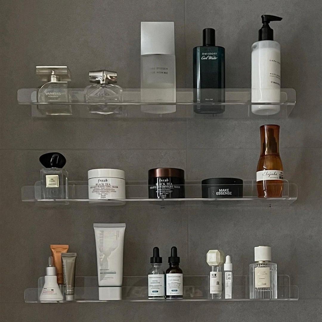 Acrylic Shelves & Holders - Versatile Wall-Mounted Kitchen, Bathroom, and Bookshelf Organizer