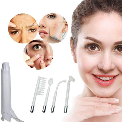 Portable 4-in-1 High-Frequency Facial Wand for Acne, Wrinkles & Skin Tightening